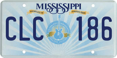 MS license plate CLC186