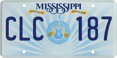 MS license plate CLC187
