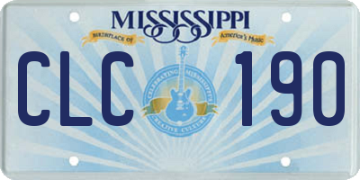 MS license plate CLC190