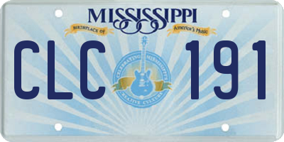 MS license plate CLC191