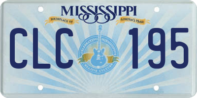 MS license plate CLC195