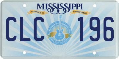 MS license plate CLC196