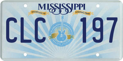 MS license plate CLC197