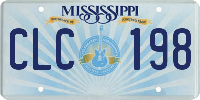 MS license plate CLC198