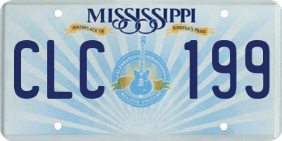 MS license plate CLC199