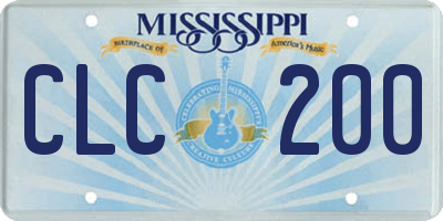 MS license plate CLC200