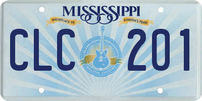MS license plate CLC201