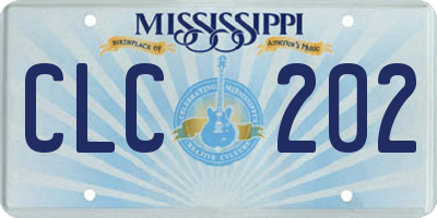 MS license plate CLC202