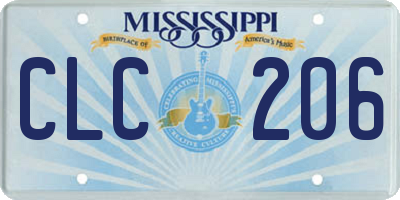 MS license plate CLC206