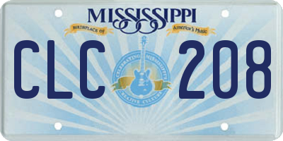 MS license plate CLC208