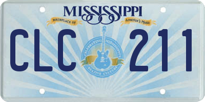 MS license plate CLC211