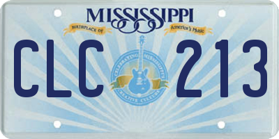 MS license plate CLC213