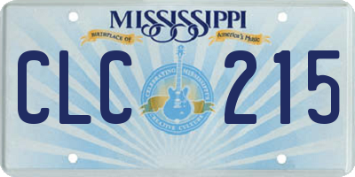 MS license plate CLC215