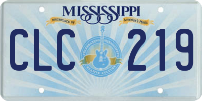 MS license plate CLC219