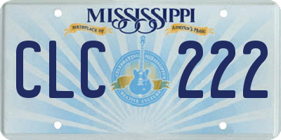 MS license plate CLC222