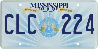 MS license plate CLC224