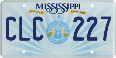 MS license plate CLC227
