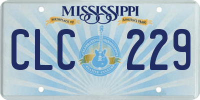 MS license plate CLC229
