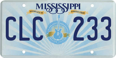MS license plate CLC233
