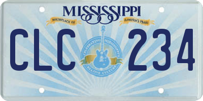MS license plate CLC234