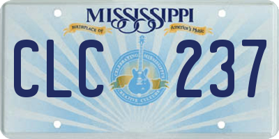 MS license plate CLC237