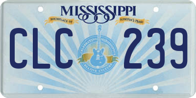 MS license plate CLC239