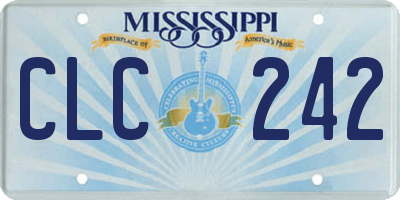MS license plate CLC242