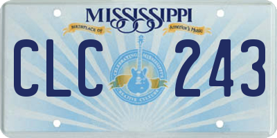 MS license plate CLC243