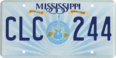 MS license plate CLC244