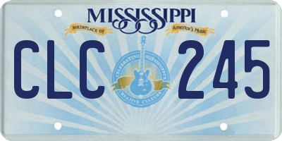 MS license plate CLC245