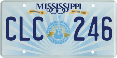 MS license plate CLC246