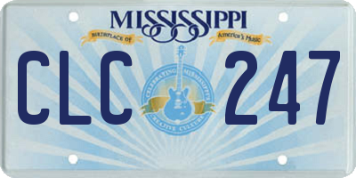 MS license plate CLC247