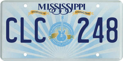 MS license plate CLC248