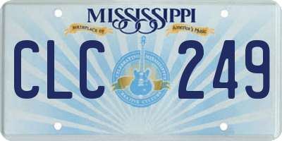 MS license plate CLC249