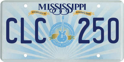 MS license plate CLC250