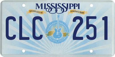 MS license plate CLC251