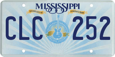 MS license plate CLC252