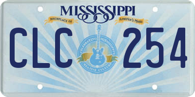 MS license plate CLC254