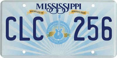 MS license plate CLC256