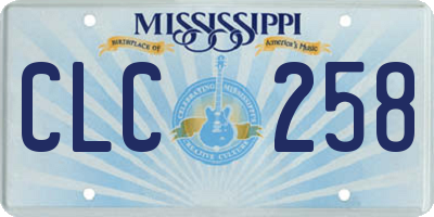MS license plate CLC258