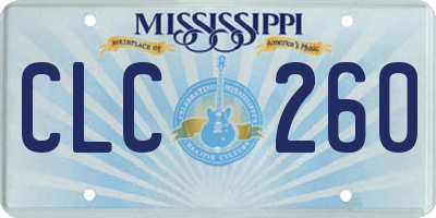 MS license plate CLC260