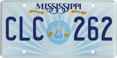 MS license plate CLC262