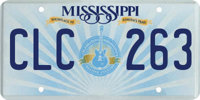 MS license plate CLC263