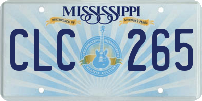 MS license plate CLC265