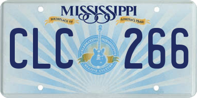MS license plate CLC266