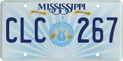 MS license plate CLC267