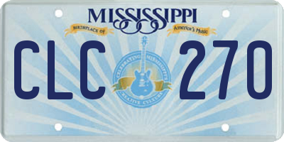 MS license plate CLC270