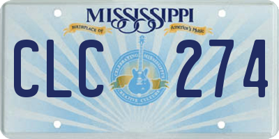 MS license plate CLC274