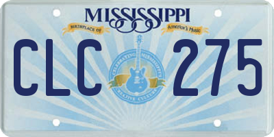 MS license plate CLC275