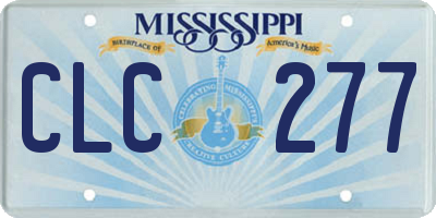 MS license plate CLC277